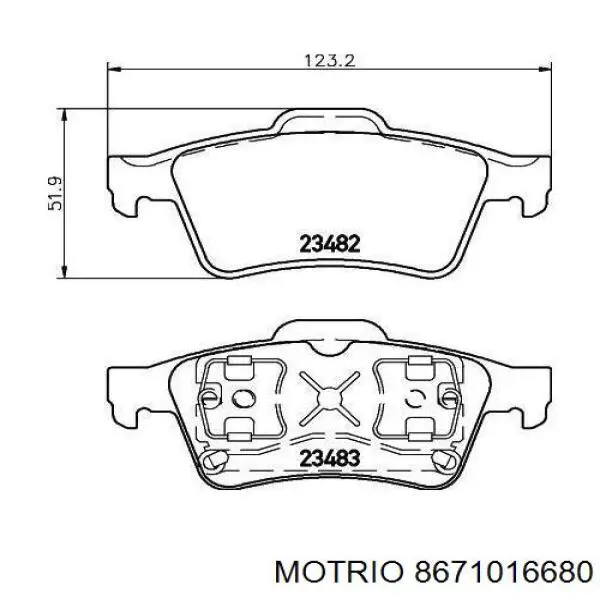 Задні дискові колодки Motrio 8671016680