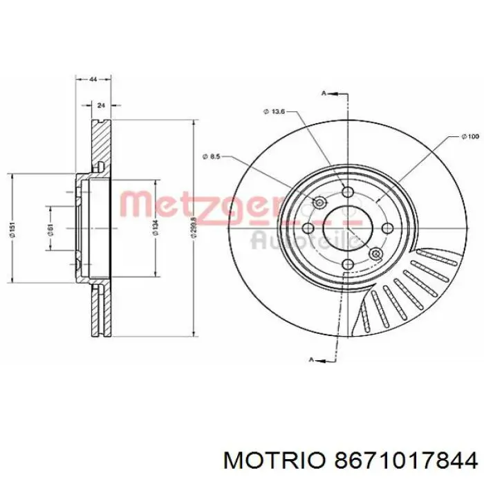 Купити 8671017844 Motrio Ротор гальмівний