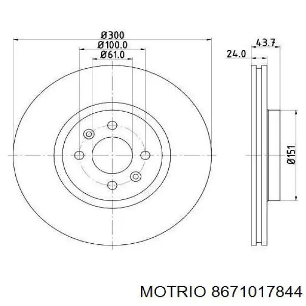 8671017844 Motrio Гальмо дискове переднє