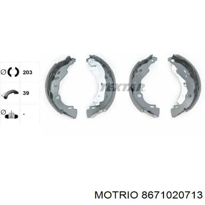 Колодки гальмові задні, барабанні Motrio 8671020713 ціна, від 21.54 USD