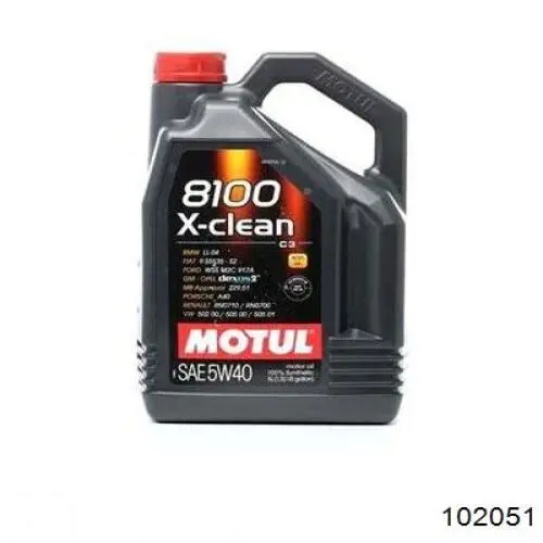 102051 Motul Масло моторне синтетическое 8100 X-clean 5W-40, 5л