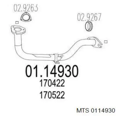 Труба приймальна (штани) глушника, передня MTS 0114930 ціна, від 56.90 USD