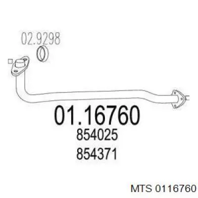 Труба приймальна (штани) глушника, передня MTS 0116760 ціна, від 28.72 USD