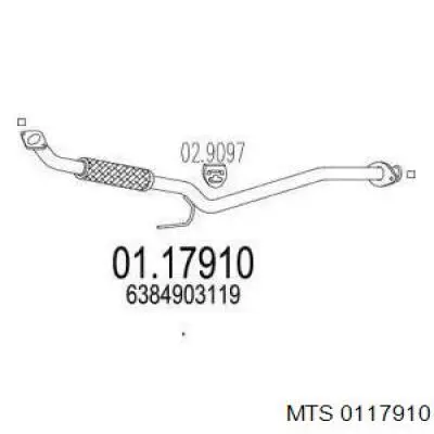 Труба приймальна (штани) глушника, передня MTS 0117910 ціна, від 83.93 USD