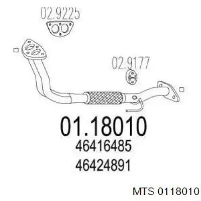 Труба приймальна (штани) глушника, передня 0118010 MTS
