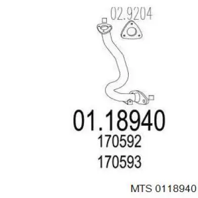 Труба приймальна (штани) глушника, передня MTS 0118940 ціна, від 6.43 USD