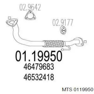 Труба приймальна (штани) глушника, передня 0119950 MTS