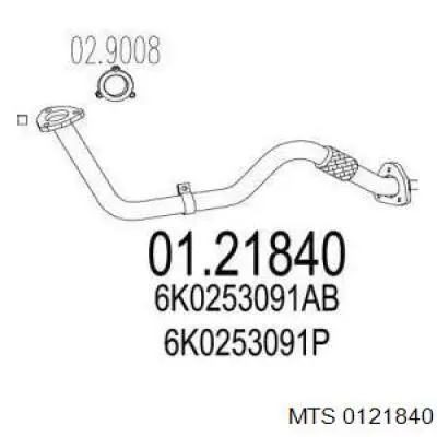 Труба приймальна (штани) глушника, передня MTS 0121840 ціна, від 52.37 USD