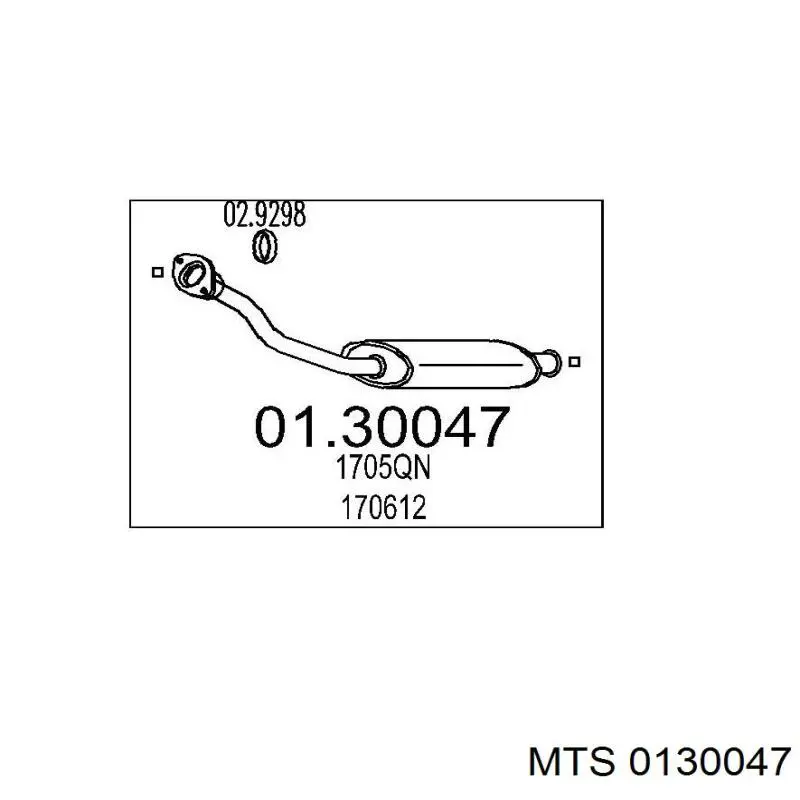 Труба приймальна (штани) глушника, передня MTS 0130047 ціна, від 41.46 USD