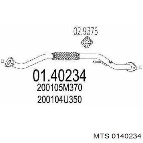 Труба приймальна (штани) глушника, передня Nissan Almera TINO (V10) (Нісан Альмера)