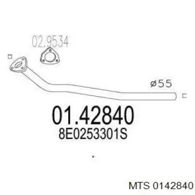 Труба приймальна (штани) глушника, передня 0142840 MTS
