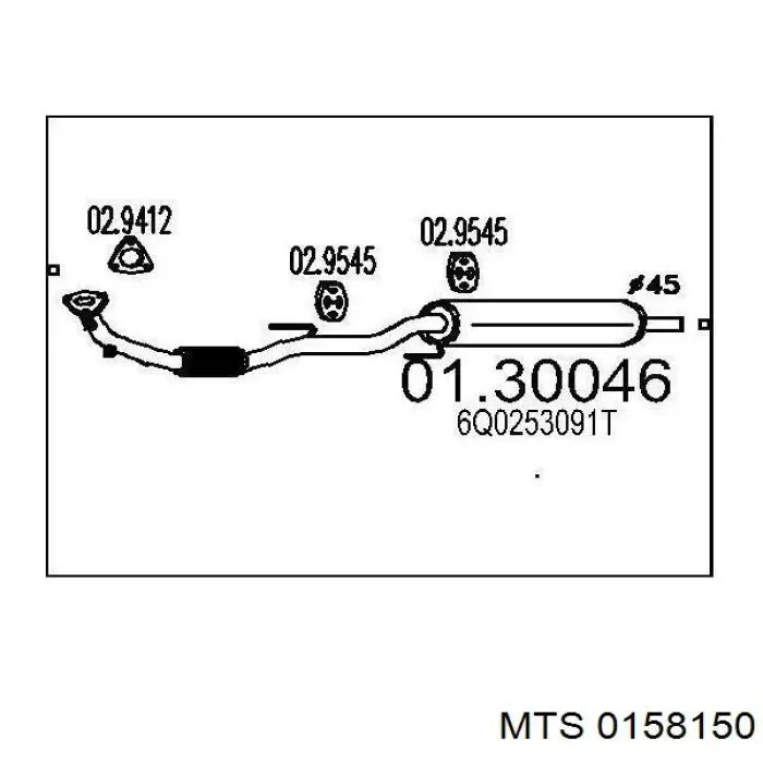 Глушник MTS 0158150 ціна, від 26.52 USD