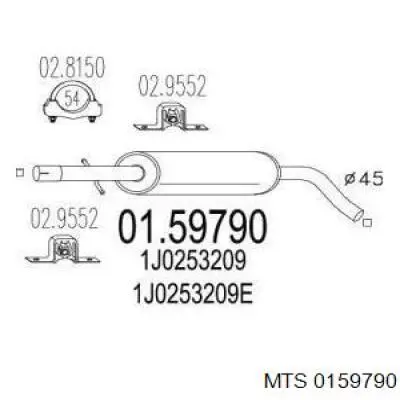 Глушник MTS 0159790 ціна, від 42.51 USD