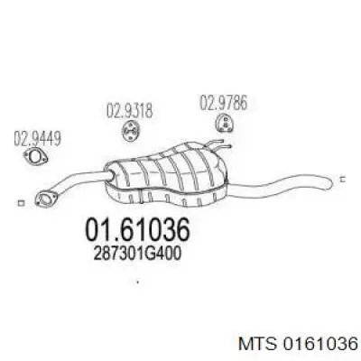 Вихлопна труба MTS 0161036 ціна, від 25.34 USD