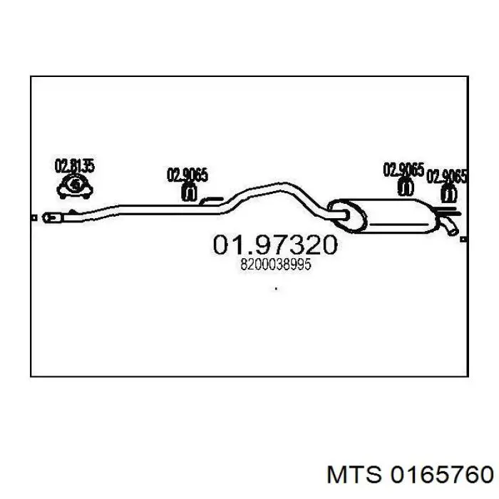 Вихлопна труба MTS 0165760 ціна, від 51.00 USD