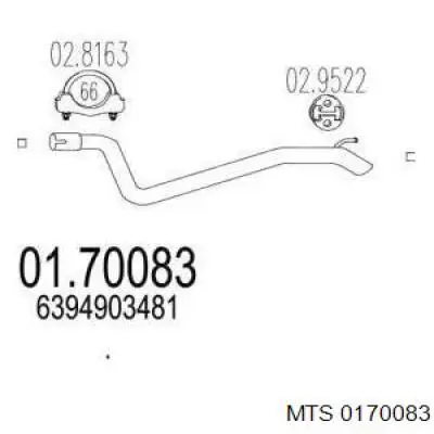 Вихлопна труба MTS 0170083 ціна, від 28.38 USD