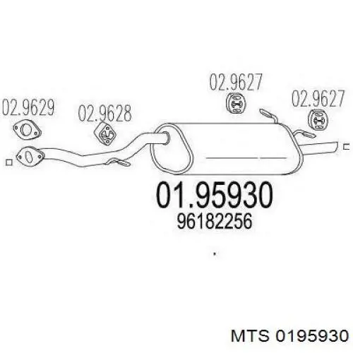 Вихлопна труба MTS 0195930 ціна, від 45.18 USD