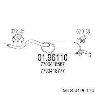 Вихлопна труба MTS 0196110 ціна, від 42.05 USD
