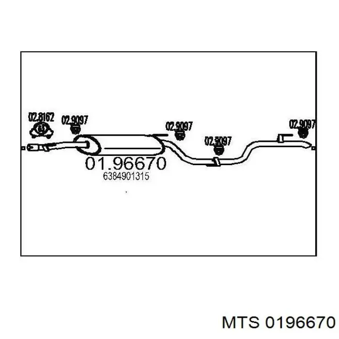 Вихлопна труба MTS 0196670 ціна, від 106.48 USD
