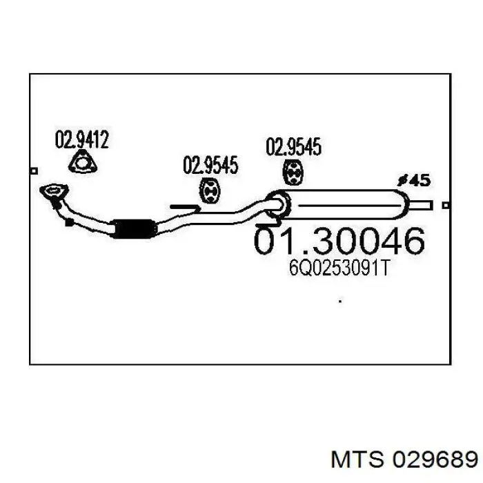 Прокладка монтажна, глушника MTS 029689 ціна, від 3.17 USD