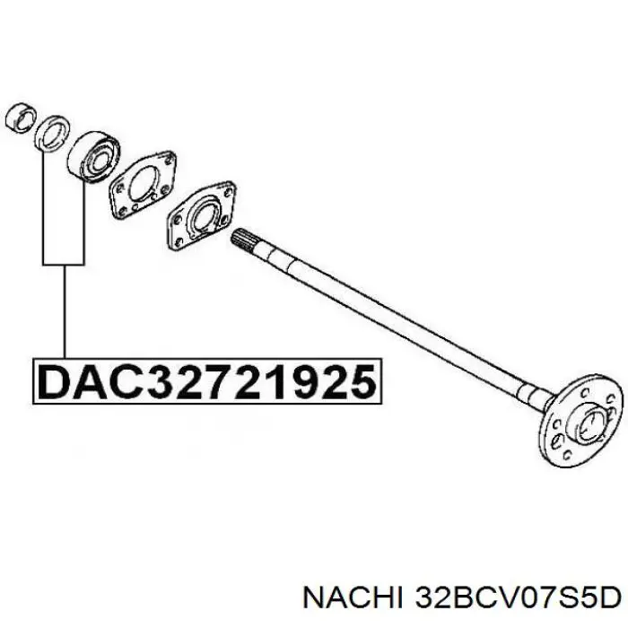Підшипник піввісі заднього моста Nachi 32BCV07S5D ціна, від 44.87 USD