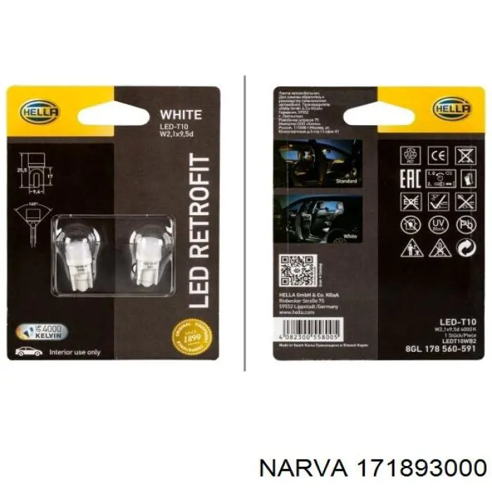 Лампи Narva 171893000 ціна, від 2.02 USD