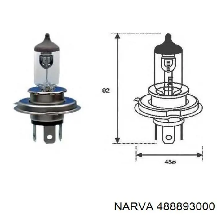 Лампочка галогенна Narva 488893000 ціна, від 2.78 USD