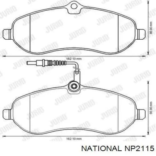 NP2115 National колодки гальмівні передні, дискові