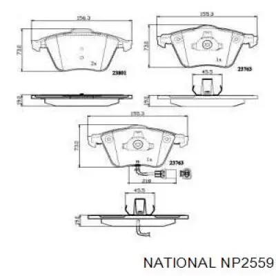 Колодки гальмівні передні, дискові NP2559 National