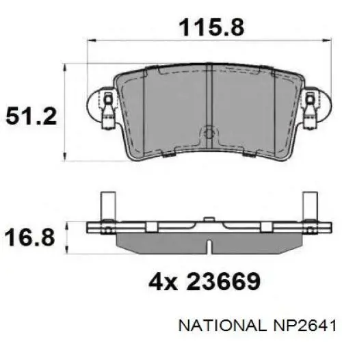 Гальмівні колодки National NP2641 ціна, від 24.17 USD
