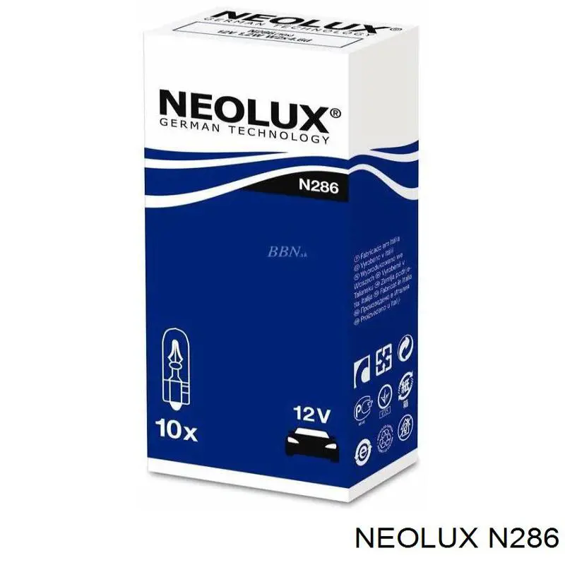 N286 Neolux лампочка щитка / панелі приладів