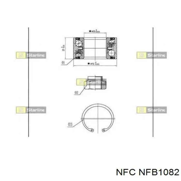 Купити NFB1082 NFC Підшипник ступиці передньої