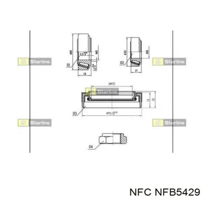 NFB5429 NFC підшипник маточини задньої