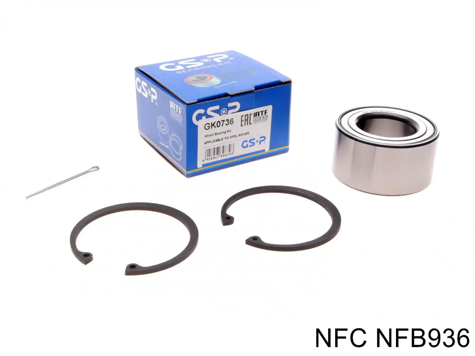 Комплект підшипник маточини передньої NFC NFB936 ціна, від 12.12 USD