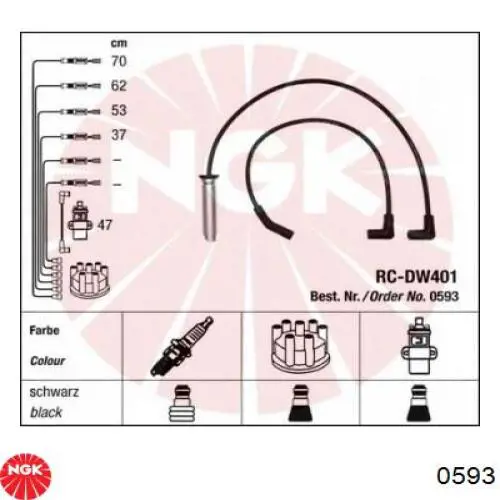 Високовольтні дроти 0593 NGK