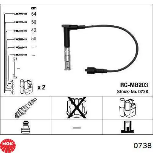 Дроти запалювання NGK RCMB203 ціна, від 64.61 USD