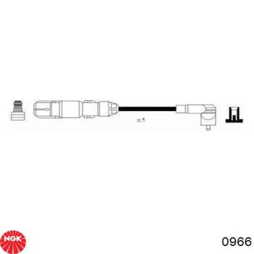 0966 NGK дріт високовольтні, комплект
