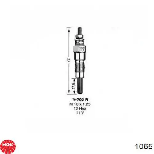 Купити Y702R NGK Свічка накалу