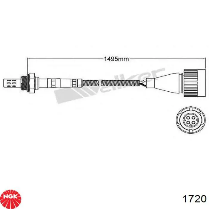 Лямбдазонд, датчик кисню до каталізатора 1720 NGK