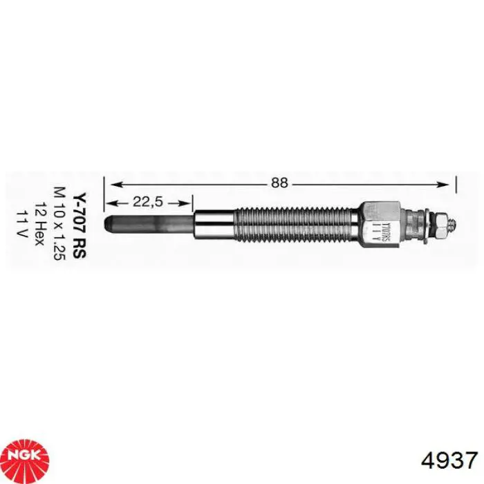 Купити 4937 NGK Свічка накалу