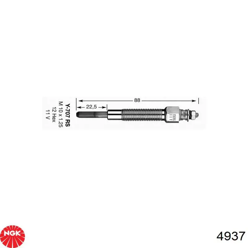 Свічка накалу 4937 NGK