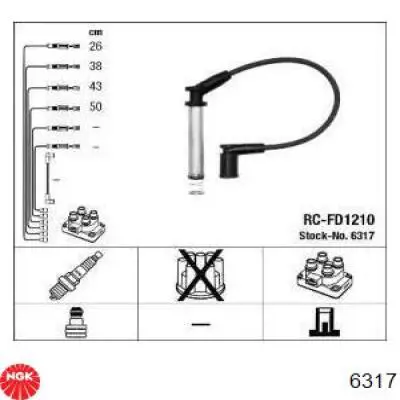 Дроти запалювання NGK 6317 ціна, від 35.68 USD