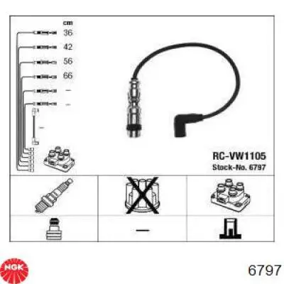 Дроти запалювання NGK 6797 ціна, від 43.64 USD