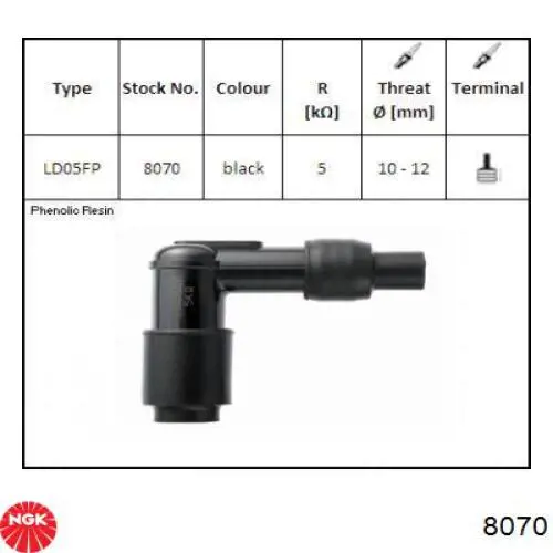 Накінечник свічки запалювання NGK LD05FP ціна, від 5.44 USD