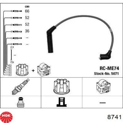 Дроти запалювання NGK 8741 ціна, від 34.39 USD