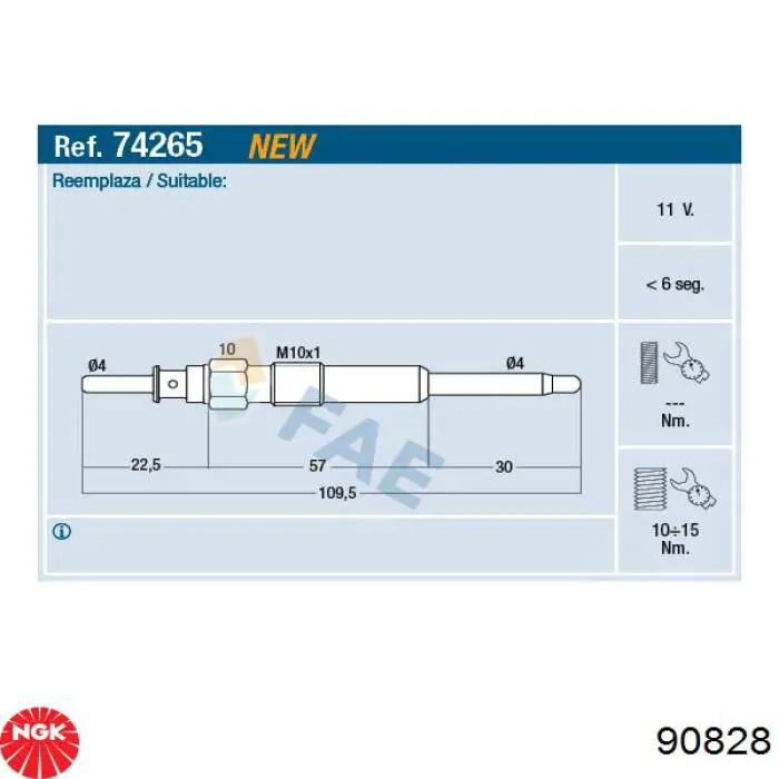 Свіча накалу Kamoka KP009 ціна, від 11.93 USD