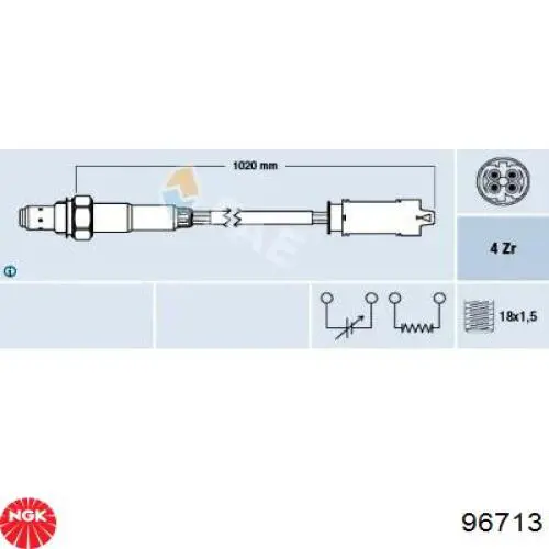 96713 NGK Лямбда зонд після каталізатора