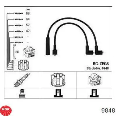 Дроти запалювання NGK 9848 ціна, від 17.51 USD