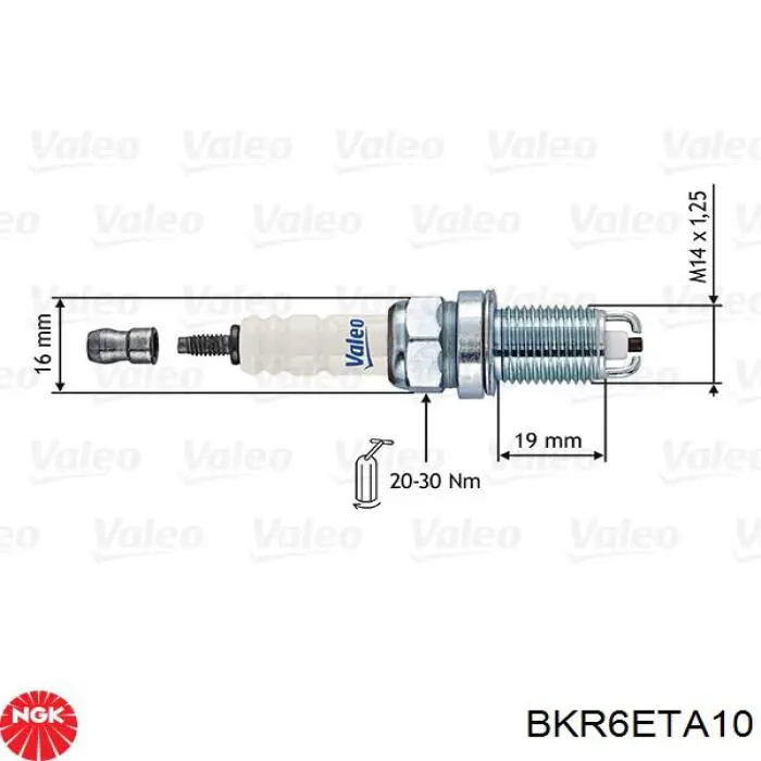 BKR6ETA10 NGK Свіча запалювання