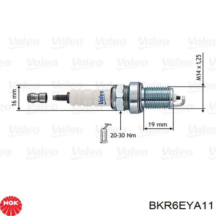 Свічки запалювання BKR6EYA11 NGK